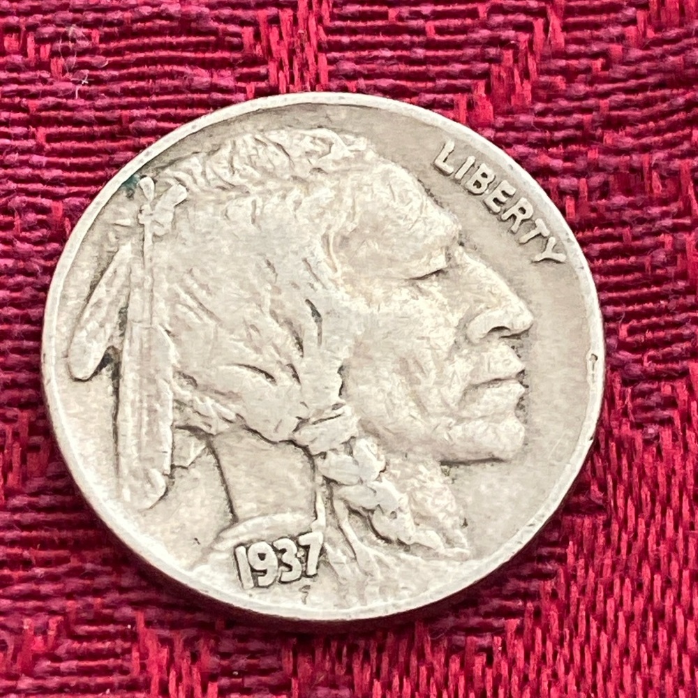 Vintage 1937 Indian Head Buffalo Nickel